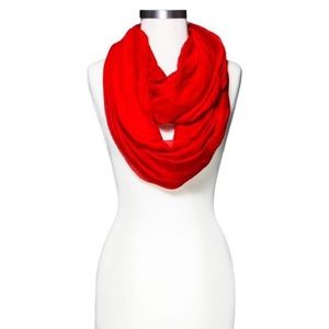 A New Day Red Crinkle Infinity Scarf